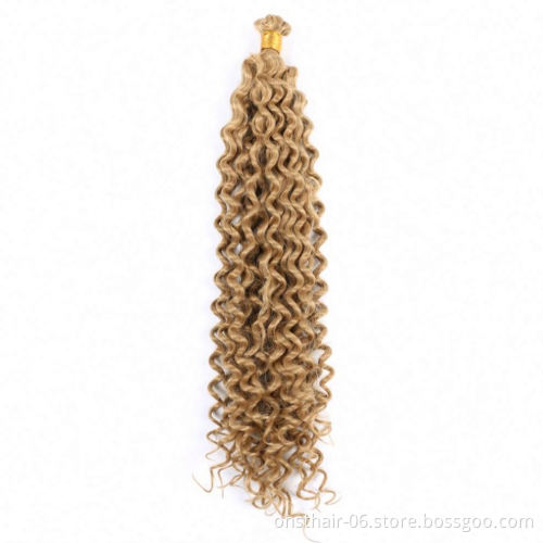 MYZYR Ombre Color Water Wave Hair Bulk Synthetic Hair Extensions High Temperature Fiber Hair Bundles Curly Hair Bug/Gray/Black